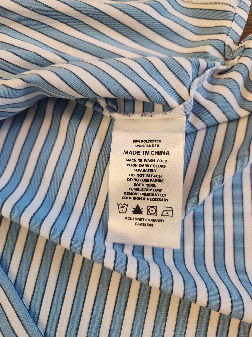 FootJoy NWT Lisle Mini Stripe Men's Golf Polo XL Blue/White Striped Wicking - Picture 8 of 10